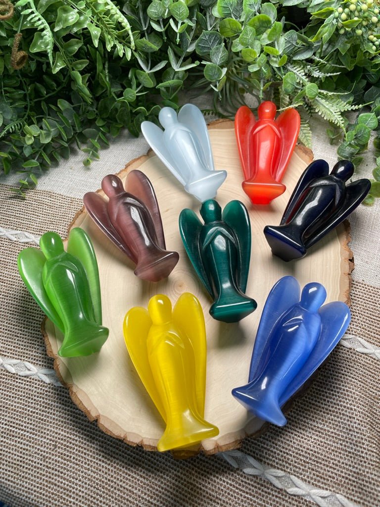 Synthetic Cat Eye Crystal Angel | Copper Ashes