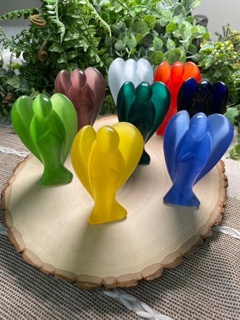 Synthetic Cat Eye Crystal Angel | Copper Ashes