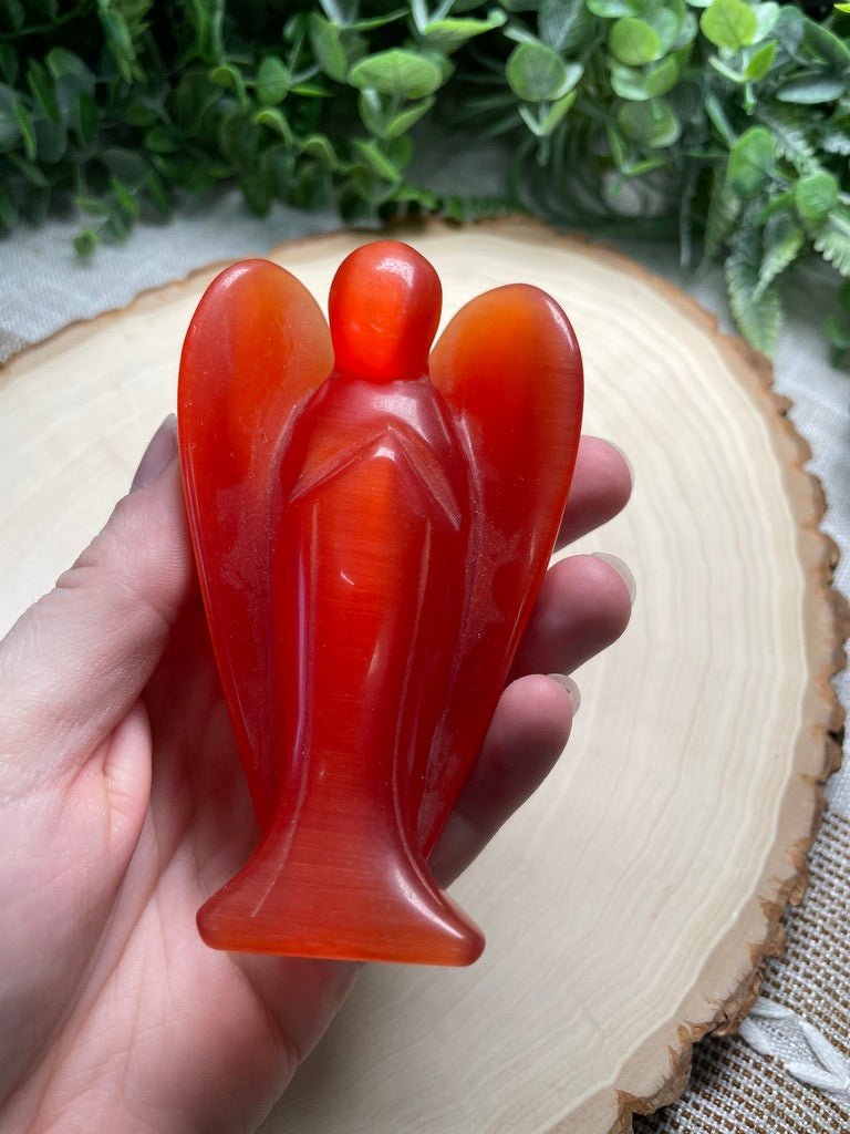 Synthetic Cat Eye Crystal Angel | Copper Ashes