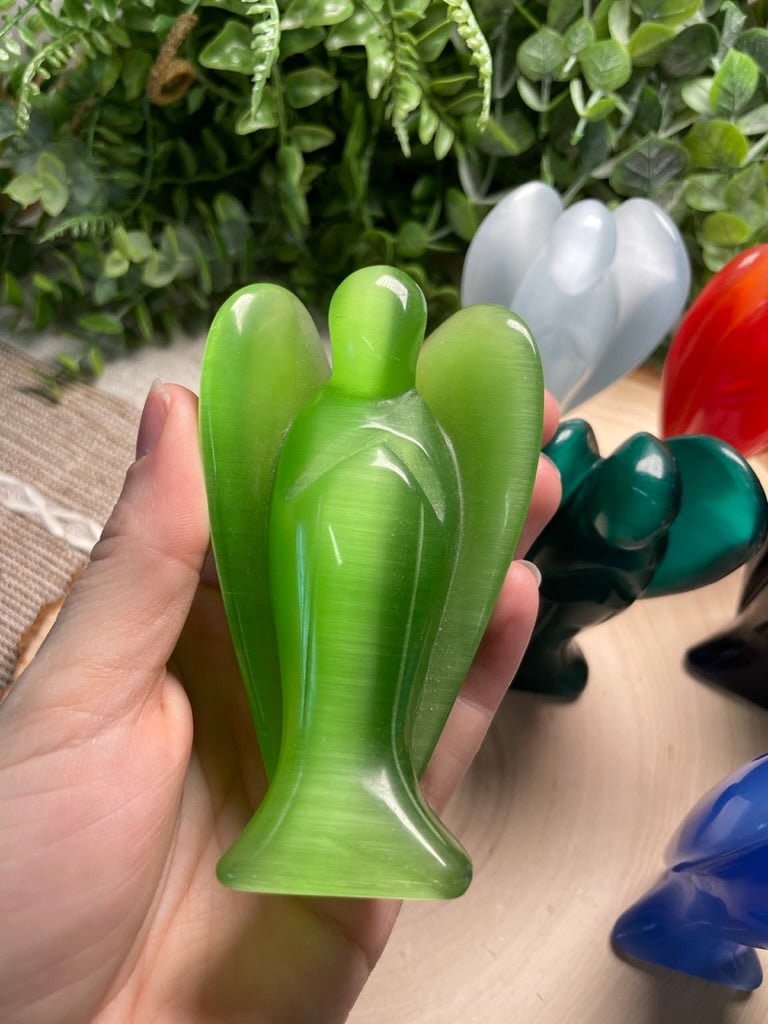 Synthetic Cat Eye Crystal Angel | Copper Ashes