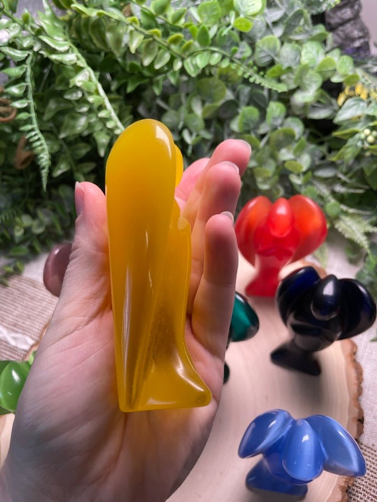 Synthetic Cat Eye Crystal Angel | Copper Ashes