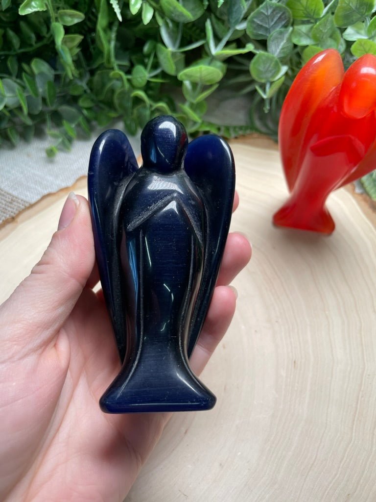 Synthetic Cat Eye Crystal Angel | Copper Ashes