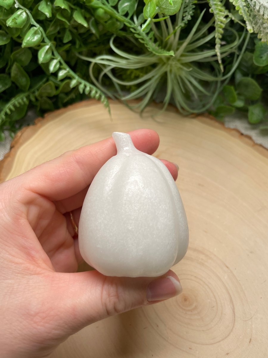 Synthetic White Jade Haunted Squash | Copper Ashes