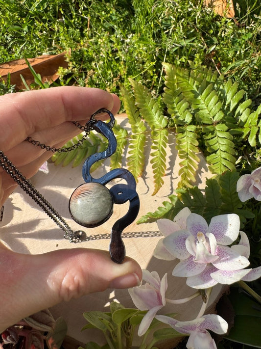 Thousand Layer Quartz Snake Necklace | Copper Ashes