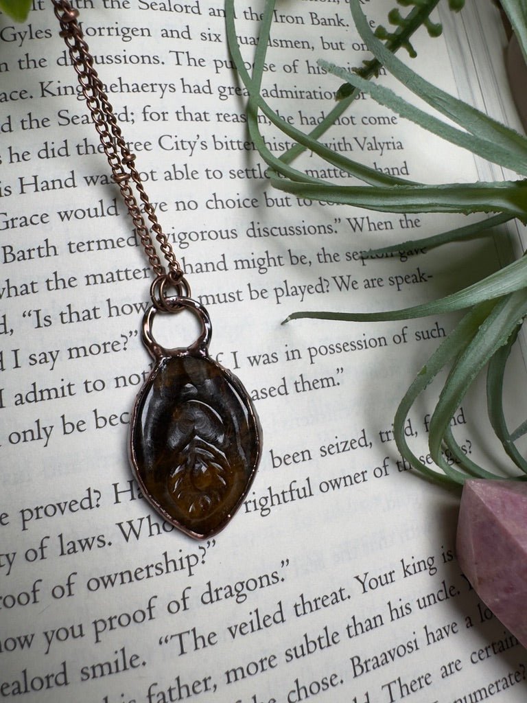 Tigers Eye Yoni Necklace | Copper Ashes