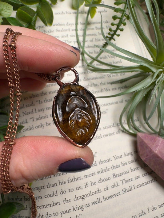 Tigers Eye Yoni Necklace | Copper Ashes