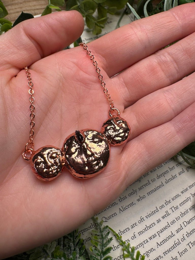 Triple Garnet Goddess Necklace | Copper Ashes