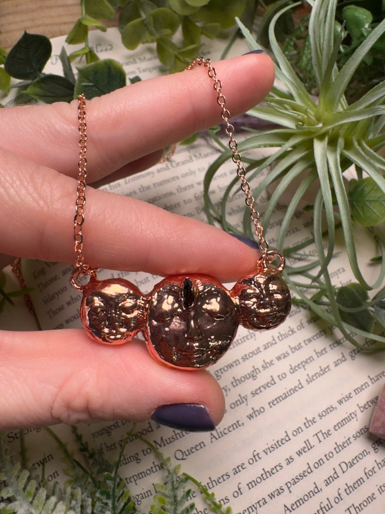 Triple Garnet Goddess Necklace | Copper Ashes