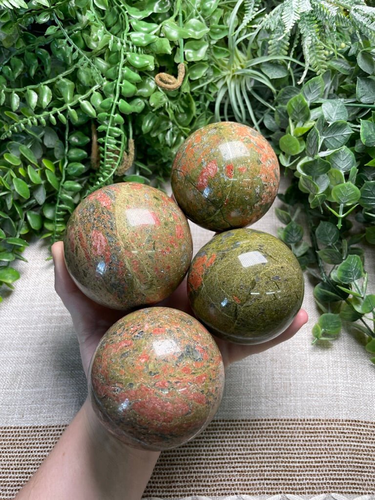 Unakite Jasper Sphere | Copper Ashes