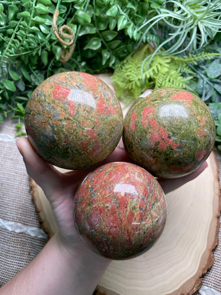 Unakite Jasper Sphere | Copper Ashes