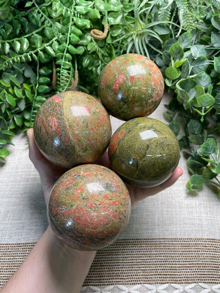 Unakite Jasper Sphere | Copper Ashes