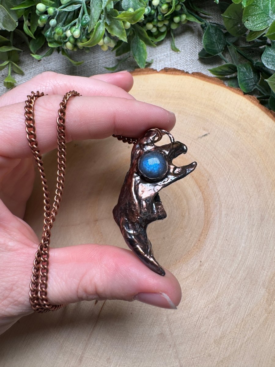 Veyne - Muskrat Jawbone and Labradorite Necklace | Copper Ashes