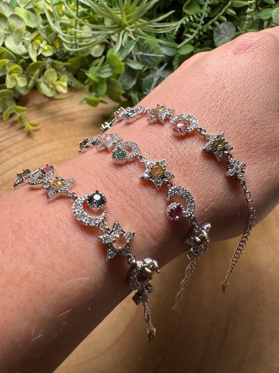 Watermelon Tourmaline Celestial Bracelet | Copper Ashes