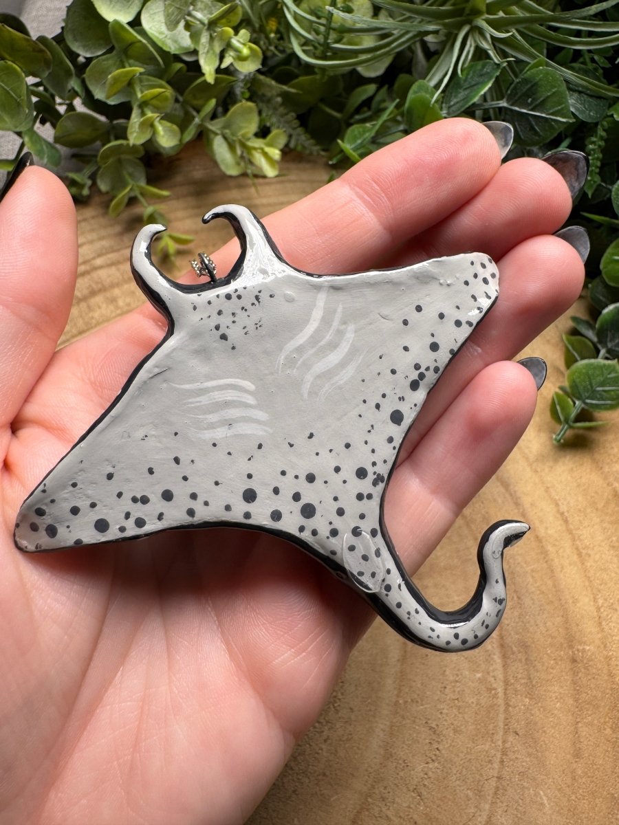 Whimsical Crystal Manta Ray Necklace | Copper Ashes