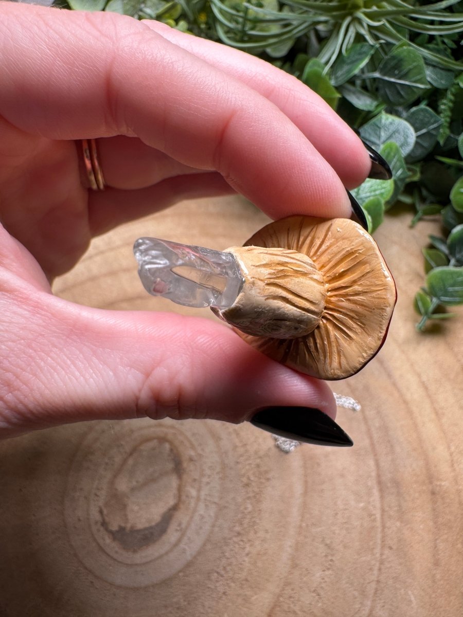 Whimsical Crystal Mushroom Necklace | Copper Ashes