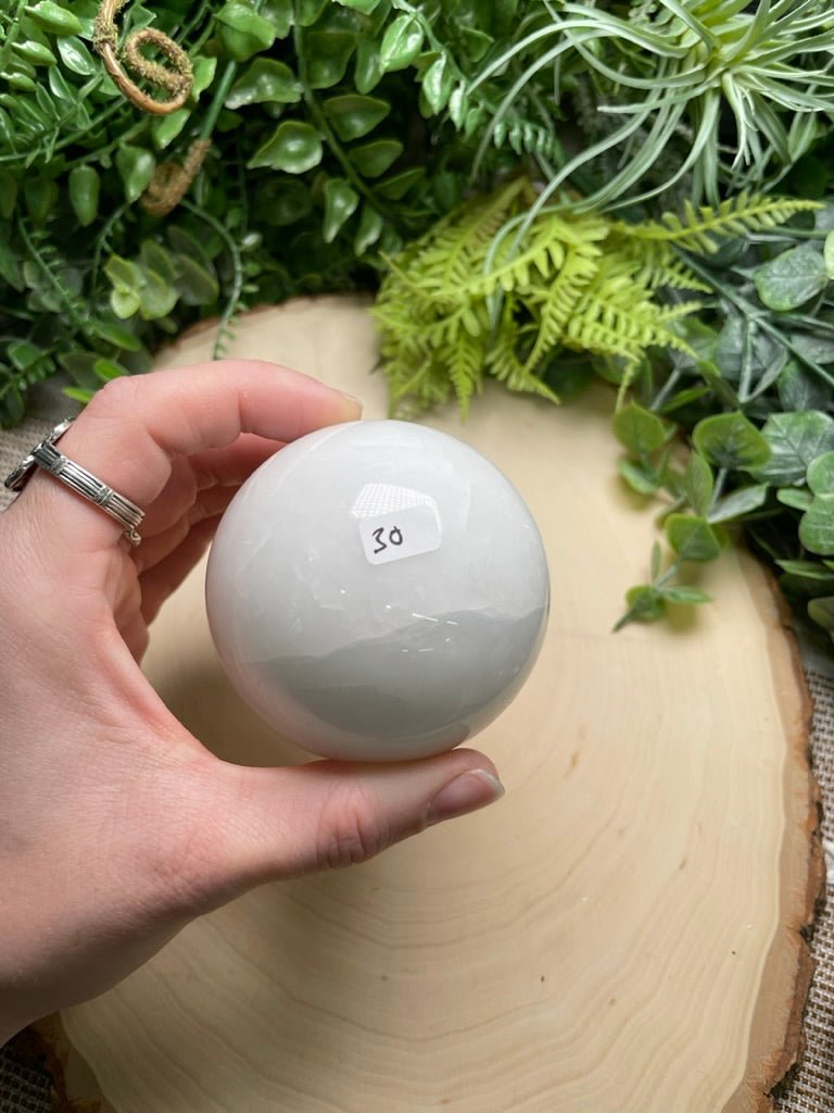 White Quartz Sphere | Copper Ashes