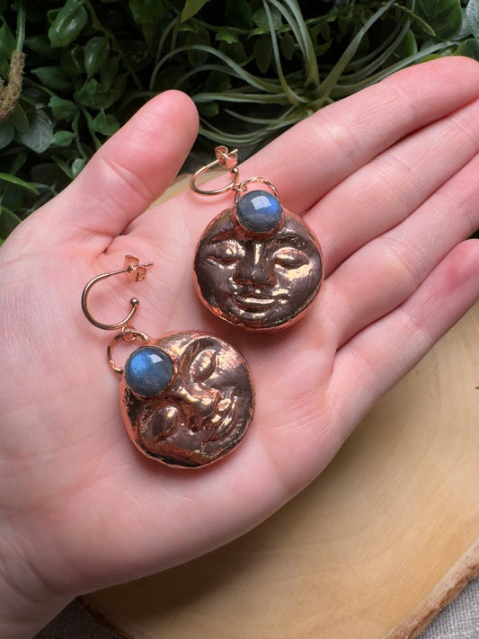 Willow - Labradorite Goddess Earrings | Copper Ashes