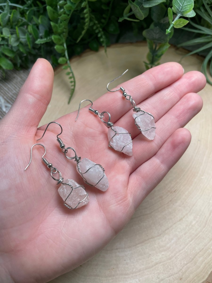 Wire Wrapped Crystal Earrings | Copper Ashes