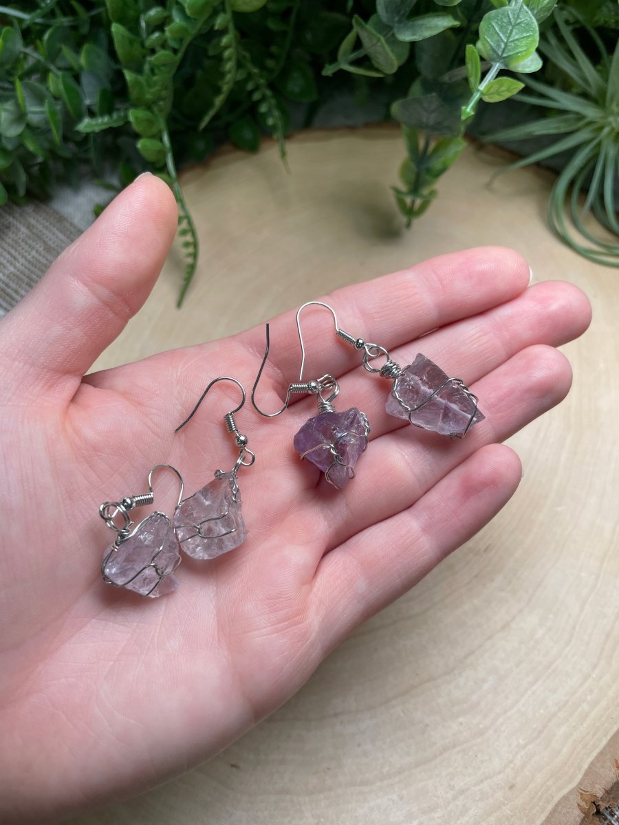 Wire Wrapped Crystal Earrings | Copper Ashes