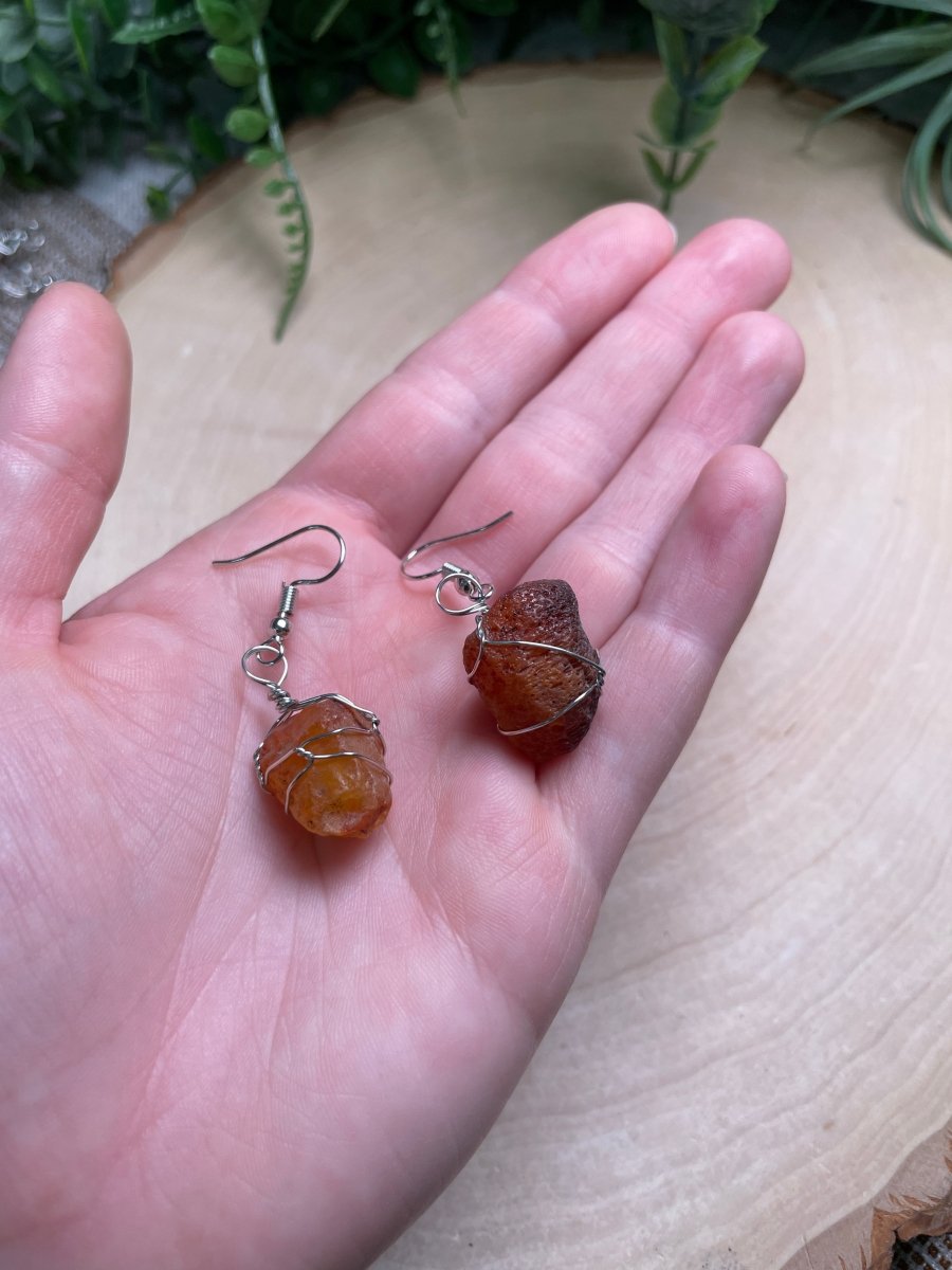 Wire Wrapped Crystal Earrings | Copper Ashes