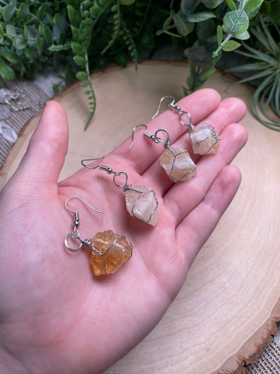 Wire Wrapped Crystal Earrings | Copper Ashes