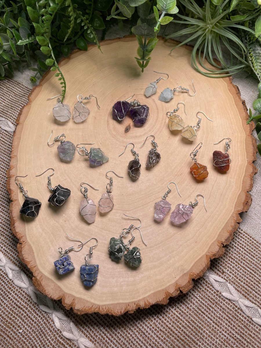 Wire Wrapped Crystal Earrings | Copper Ashes