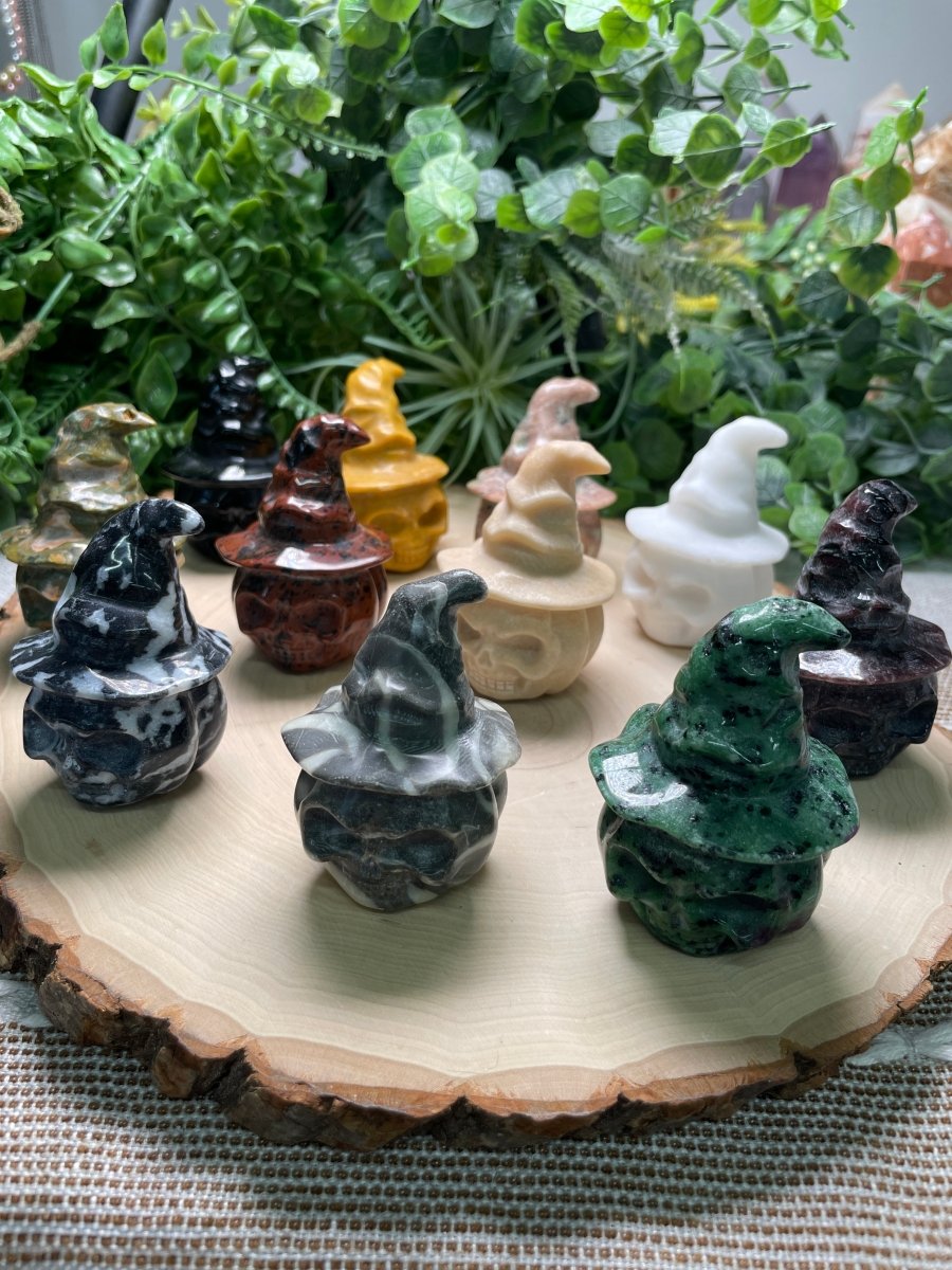 Witchy Skull Jack - O - Lantern (some have minor chips) | Copper Ashes