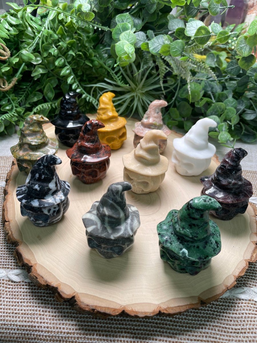 Witchy Skull Jack - O - Lantern (some have minor chips) | Copper Ashes