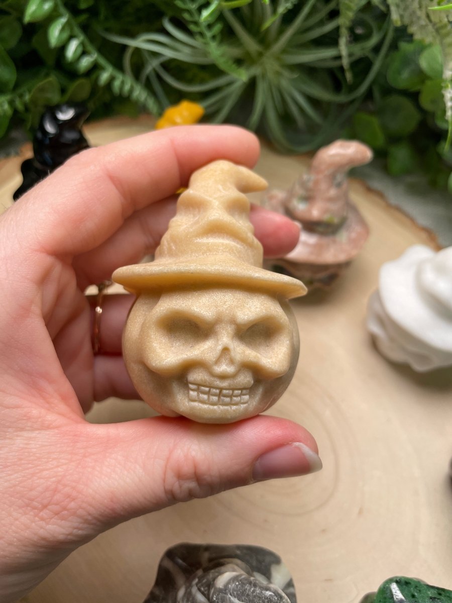 Witchy Skull Jack - O - Lantern (some have minor chips) | Copper Ashes