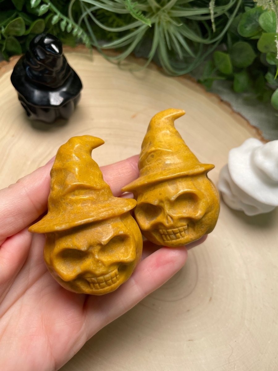 Witchy Skull Jack - O - Lantern (some have minor chips) | Copper Ashes