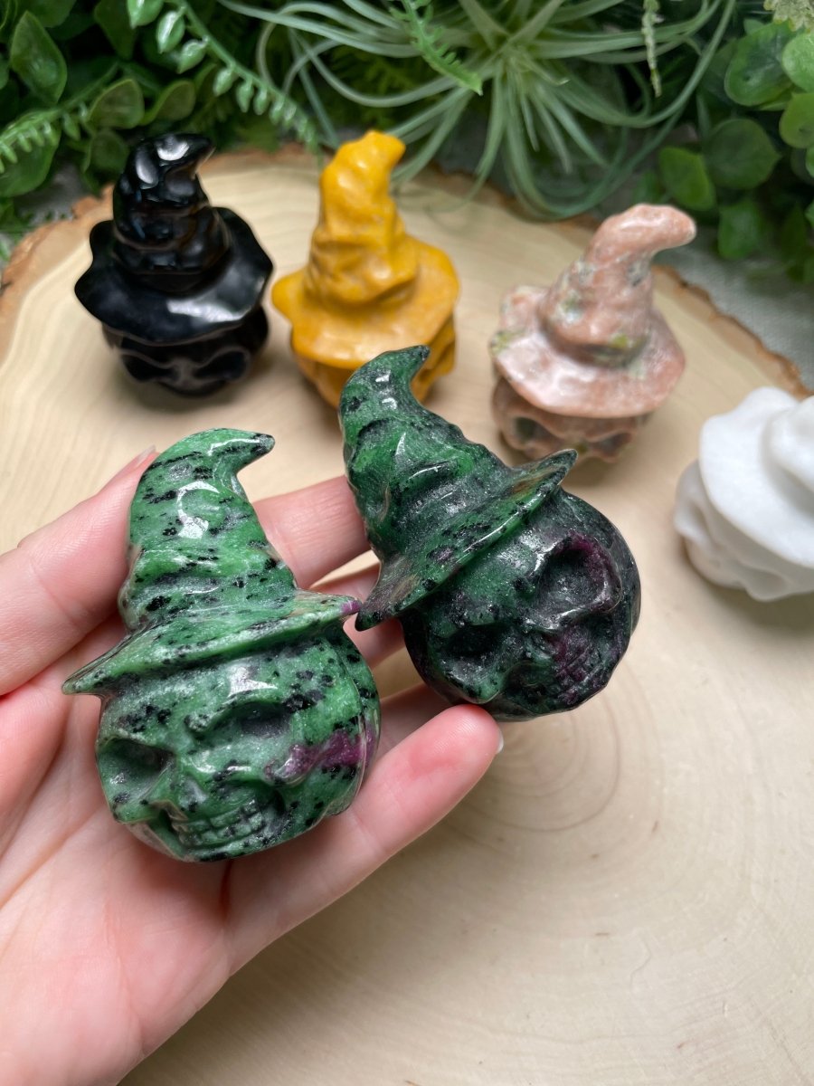 Witchy Skull Jack - O - Lantern (some have minor chips) | Copper Ashes