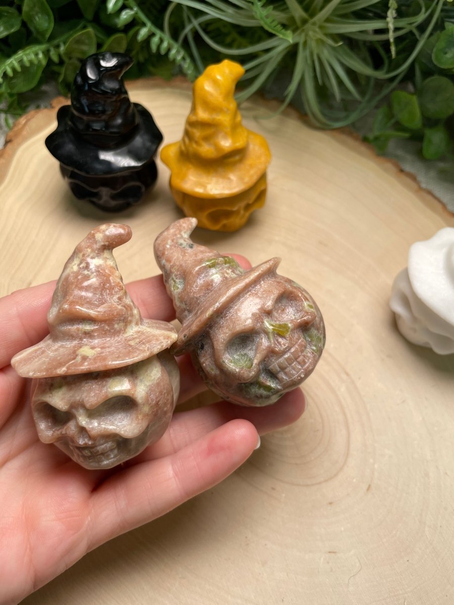 Witchy Skull Jack - O - Lantern (some have minor chips) | Copper Ashes