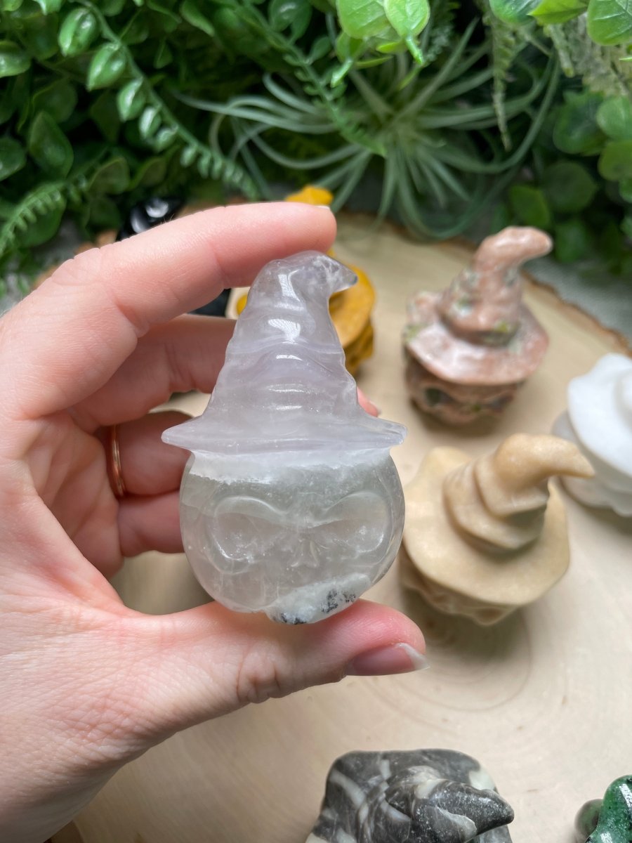 Witchy Skull Jack - O - Lantern (some have minor chips) | Copper Ashes