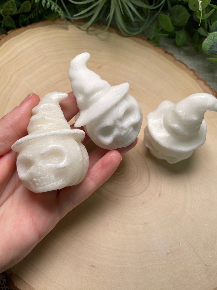 Witchy Skull Jack - O - Lantern (some have minor chips) | Copper Ashes