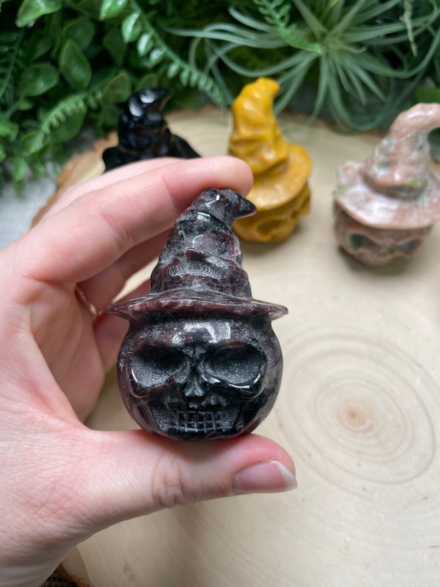 Witchy Skull Jack - O - Lantern (some have minor chips) | Copper Ashes