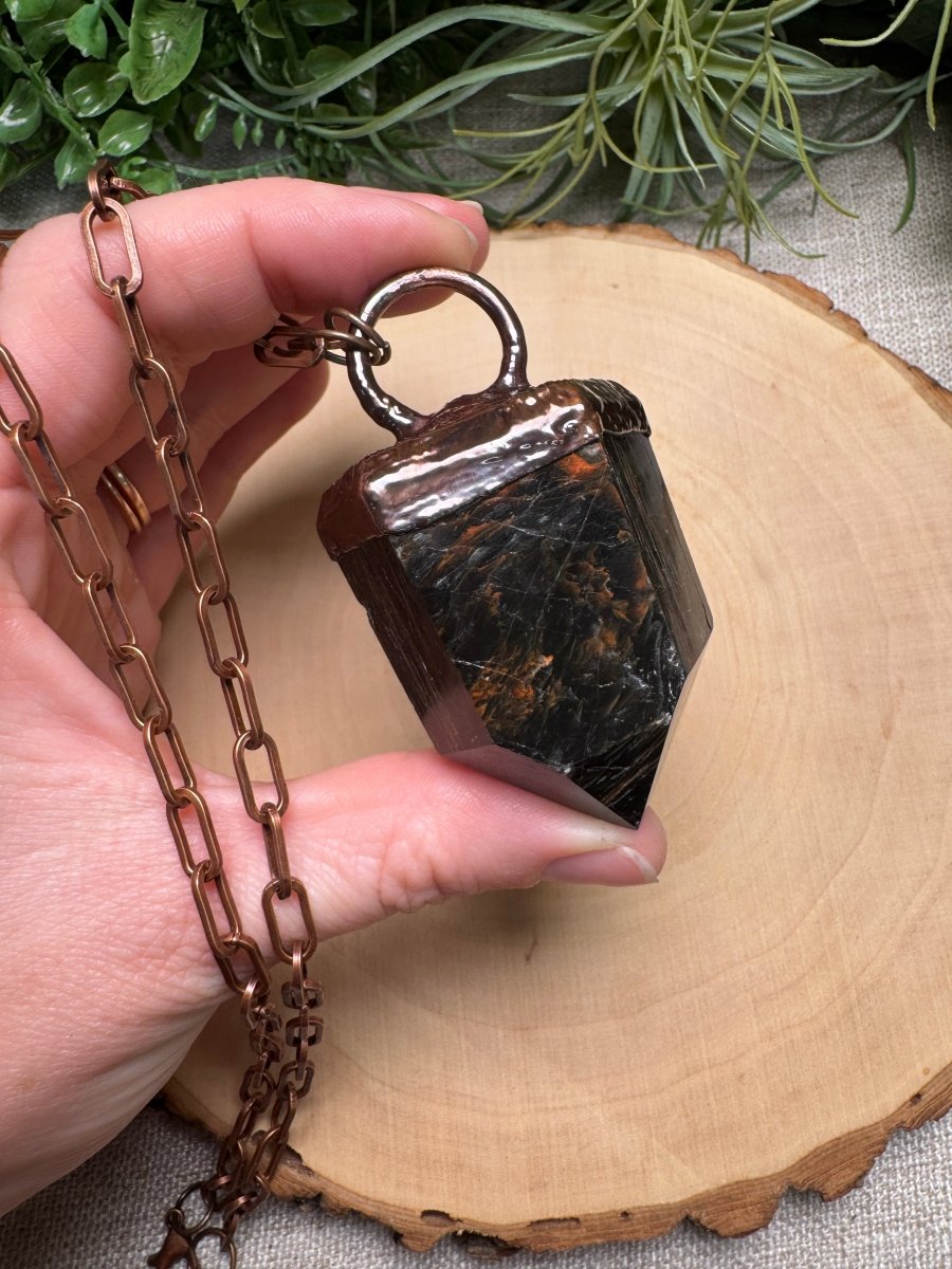 XL Black Tourmaline Necklace | Copper Ashes