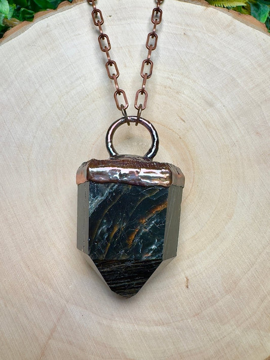 XL Black Tourmaline Necklace | Copper Ashes
