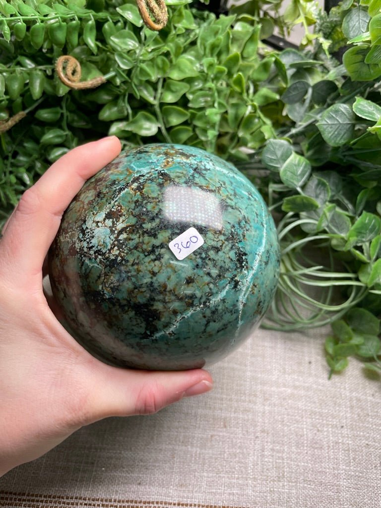 XL Chrysocolla Sphere | Copper Ashes
