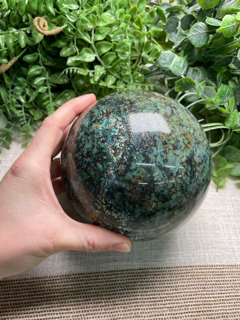 XL Chrysocolla Sphere | Copper Ashes