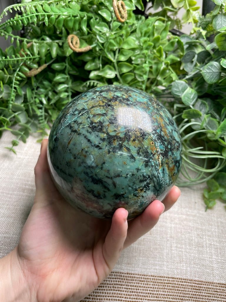XL Chrysocolla Sphere | Copper Ashes