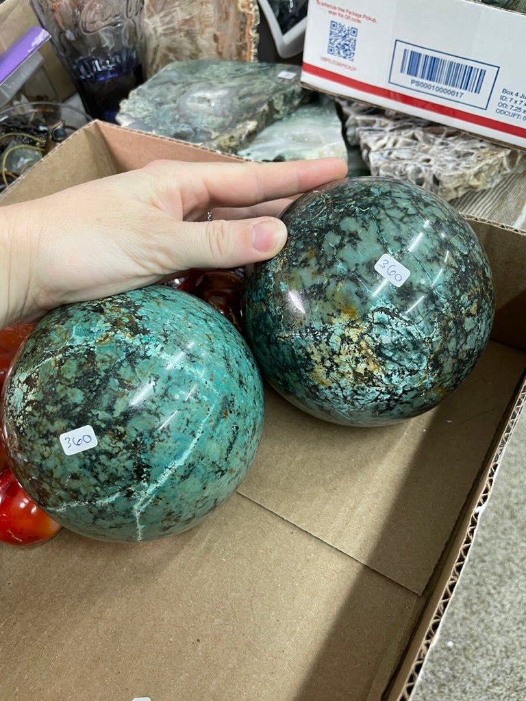XL Chrysocolla Sphere | Copper Ashes