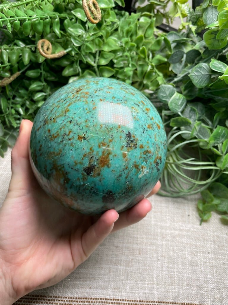 XL Chrysocolla Sphere | Copper Ashes