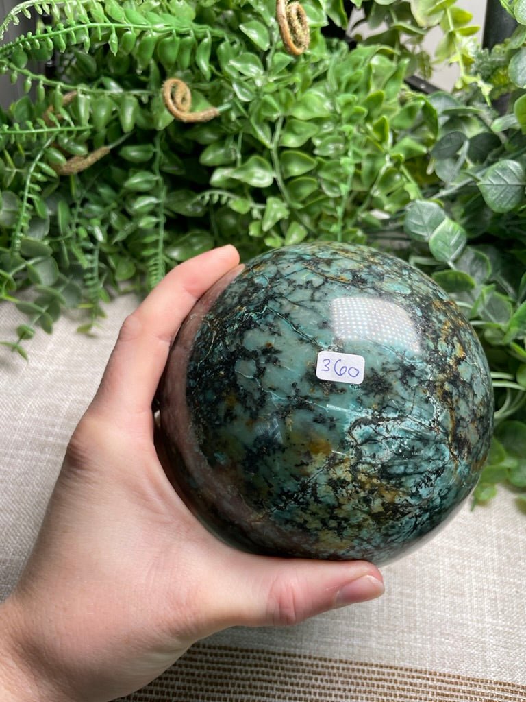 XL Chrysocolla Sphere | Copper Ashes