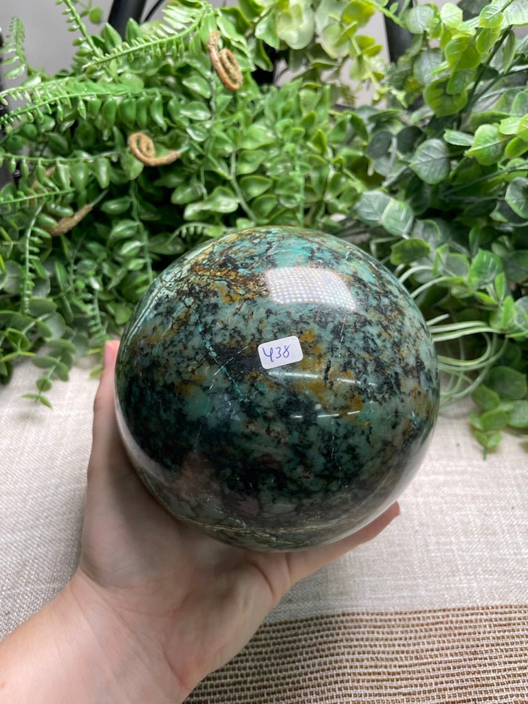 XL Chrysocolla Sphere | Copper Ashes