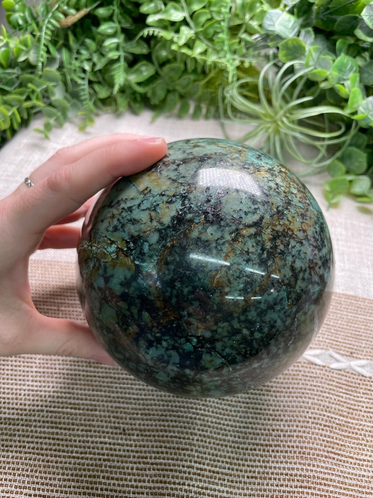 XL Chrysocolla Sphere | Copper Ashes