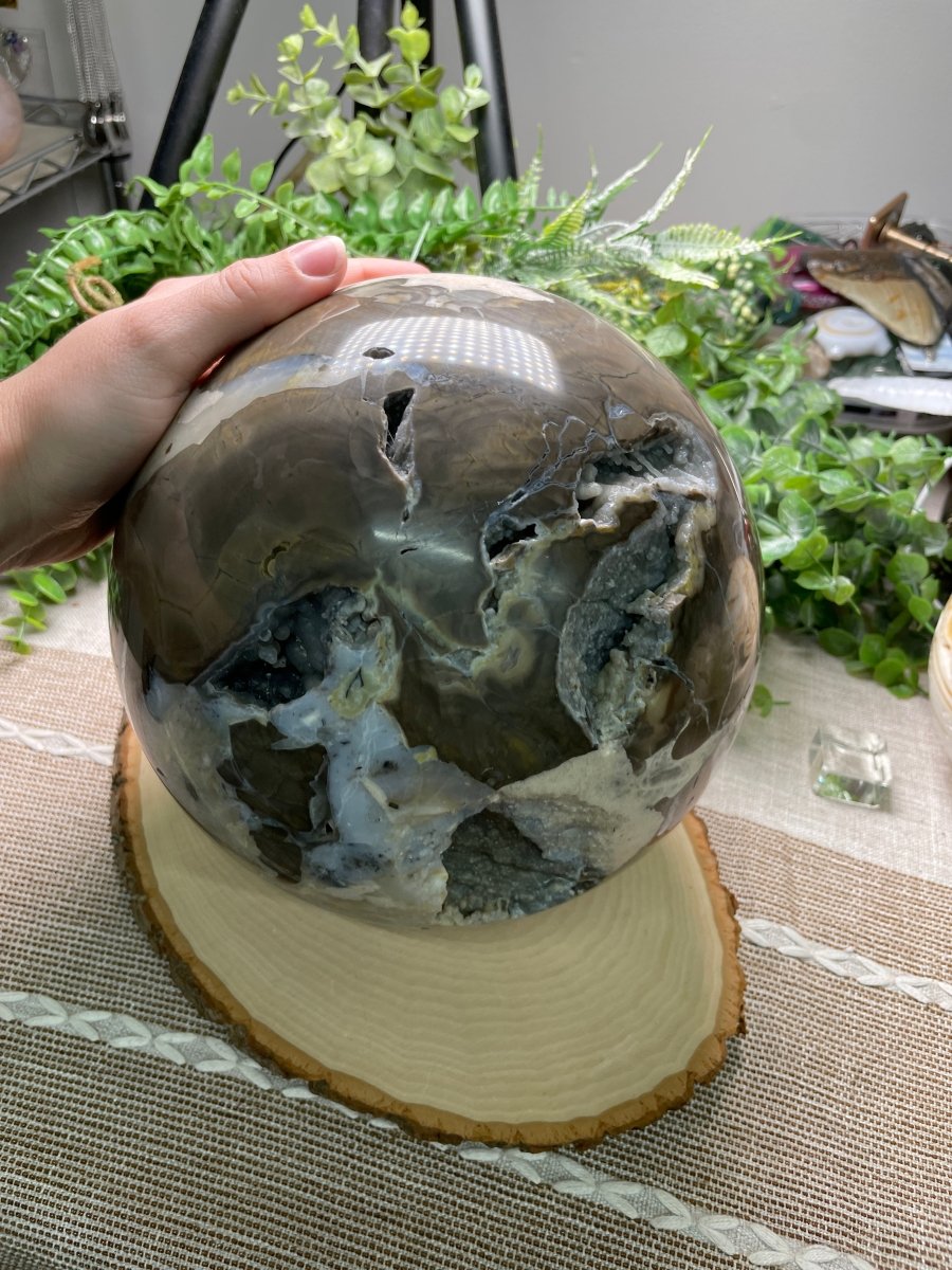 XXXL Volcano Agate Sphere | Copper Ashes