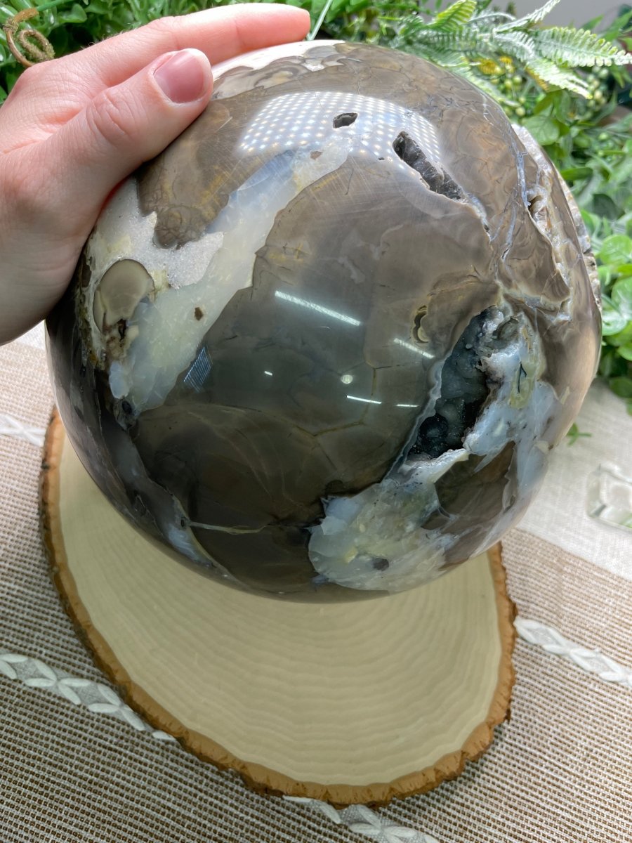 XXXL Volcano Agate Sphere | Copper Ashes