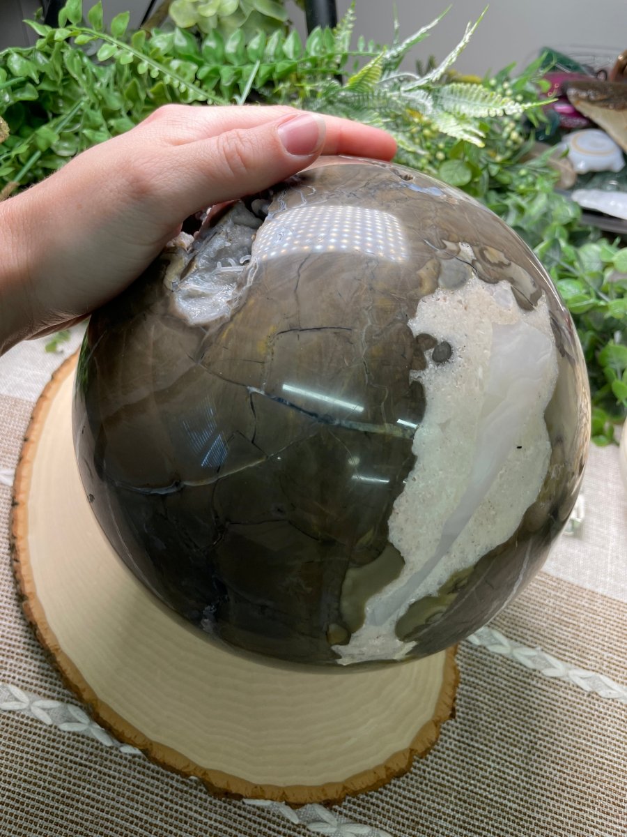 XXXL Volcano Agate Sphere | Copper Ashes