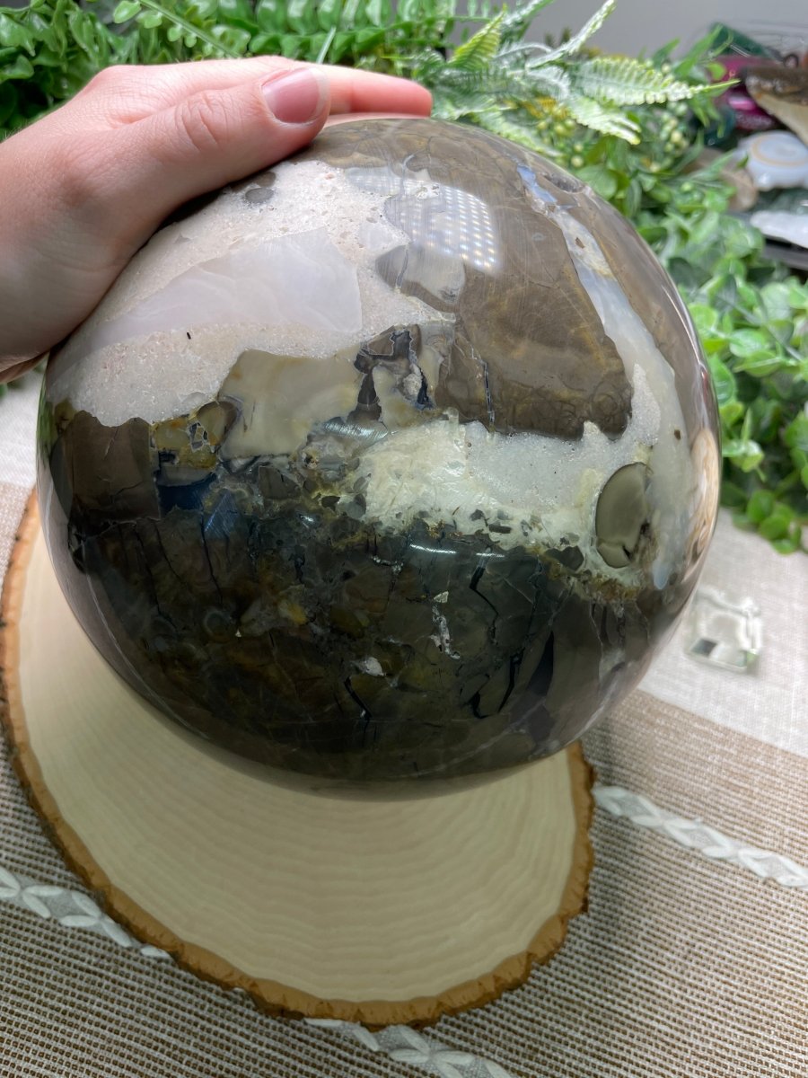 XXXL Volcano Agate Sphere | Copper Ashes