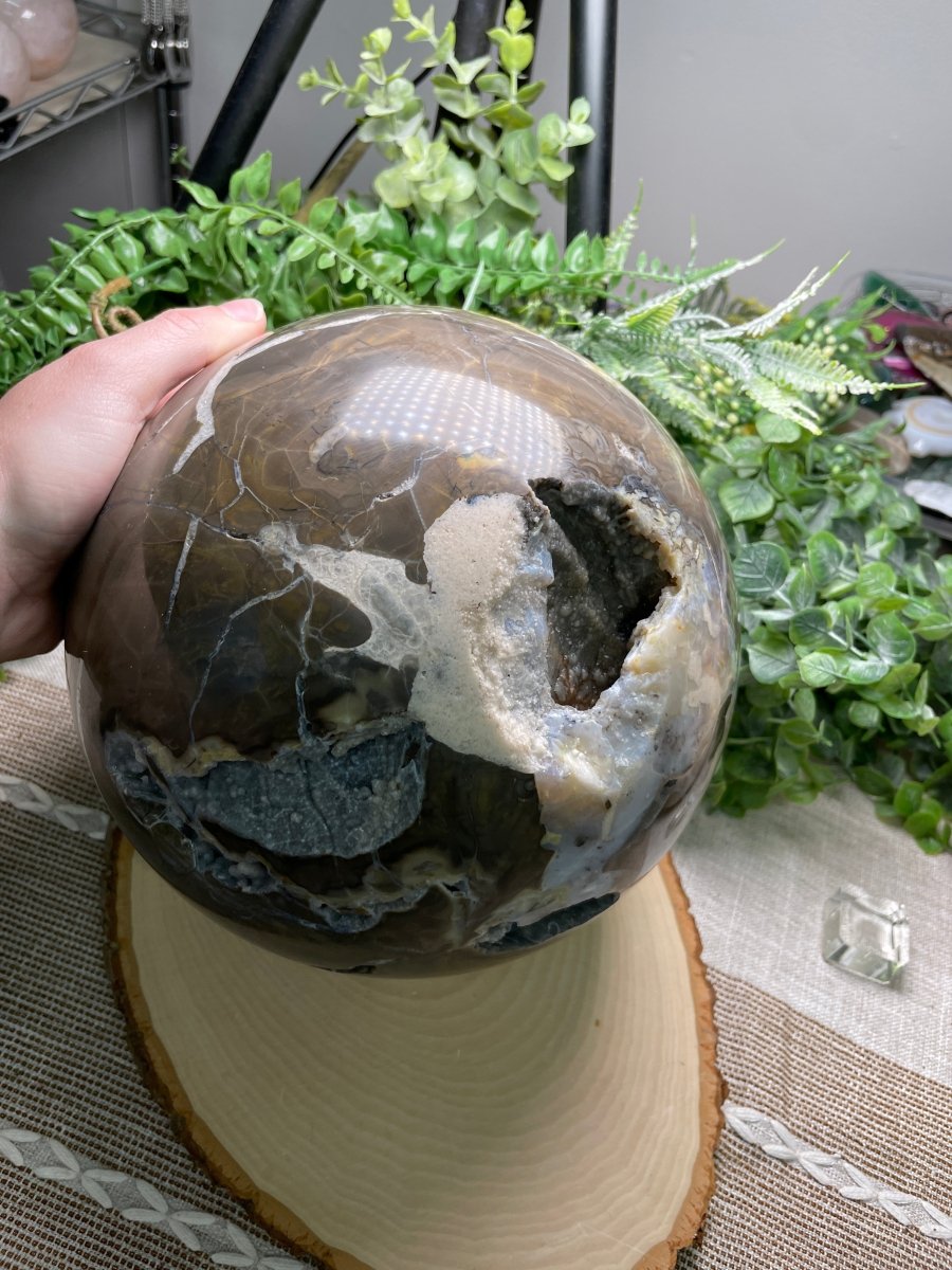 XXXL Volcano Agate Sphere | Copper Ashes